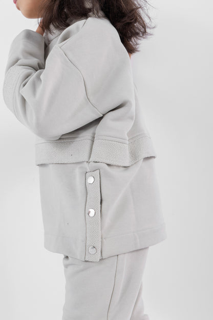 Snap-Mock Sweatshirt