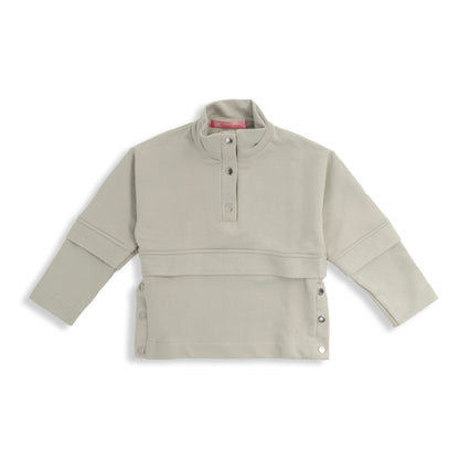 Snap-Mock Sweatshirt