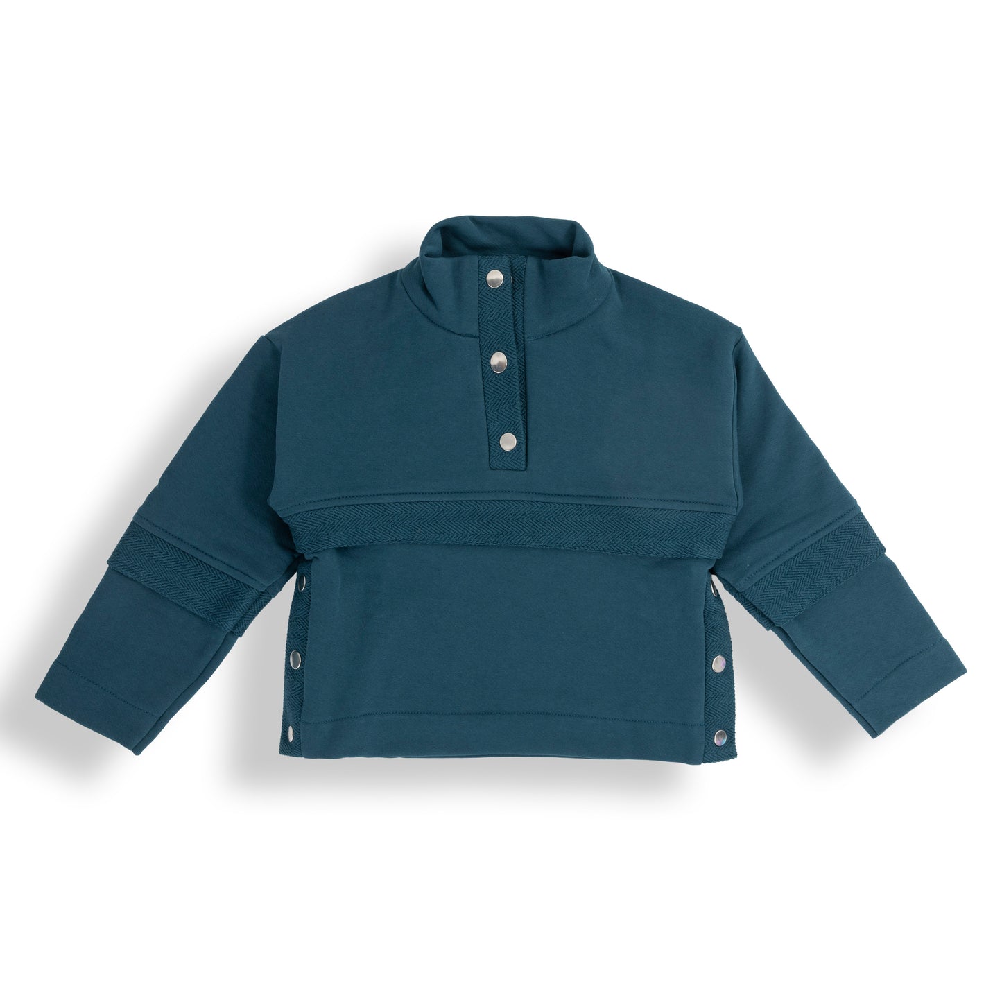 Snap-Mock Sweatshirt
