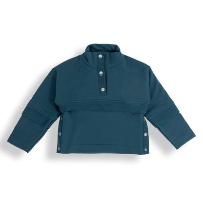 Snap-Mock Sweatshirt